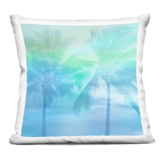 Stupell Industries 18" x 18" Blue Summer Palm Tree Sunlight Decorative Printed Indoor Pillow